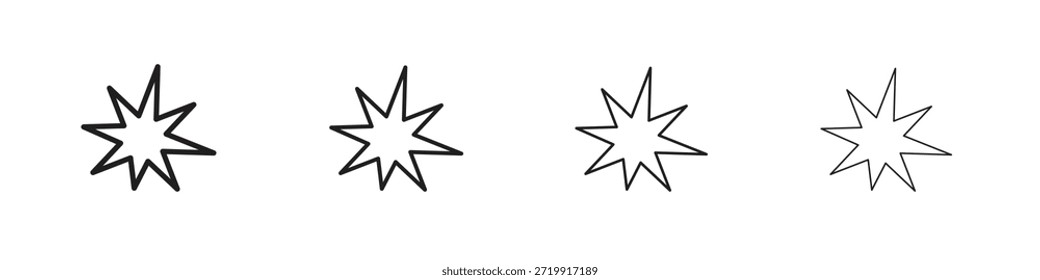 Explosion icons, Set of linear icons. Black linear palm icons