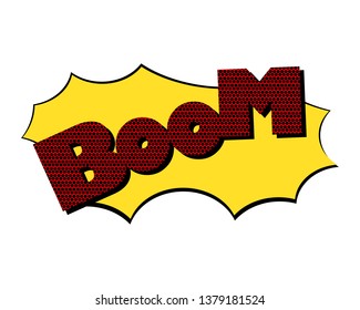 Explosion and the inscription boom, vector