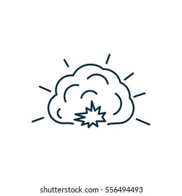 explosion isolated line icon on white background