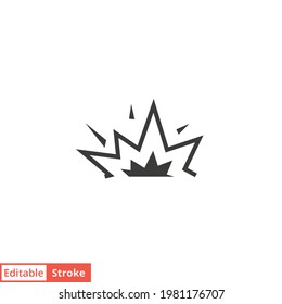 Explosion line icon. Simple outline style. Blast, fire, ignition, spark, high, symbol, demolition, logo, outbreak concept. Vector illustration isolated on white background. Editable stroke EPS 10.