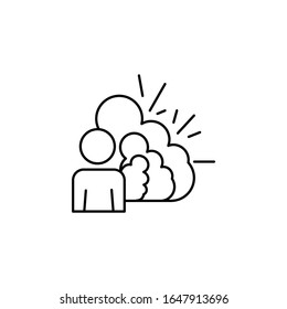 explosion line illustration icon on white background