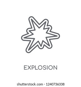Explosion linear icon. Modern outline Explosion logo concept on white background from army and war collection. Suitable for use on web apps, mobile apps and print media.