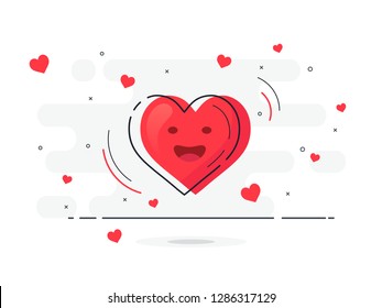 Explosion of love.Trendy flat vector on white background. Vector Illustration.