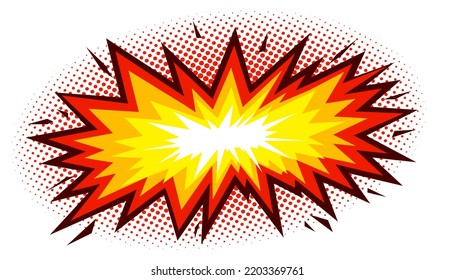 Explosion In Manga And Anime Style. Colorful Explosion In Manga Or Comic Style. Vector Image Separated From A White Background.