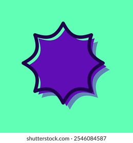 Explosion Memphis Shape for Textbox or Tag Icon with Blue Color. Label Icon. High Quality Vector Icon. Editable Vector
