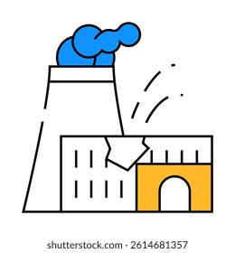 explosion at nuclear power plant disaster line icon vector. explosion at nuclear power plant disaster sign. isolated symbol illustration