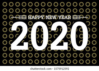 explosion on a black background. Happy New Year 2020!