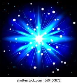 An explosion on a blue background