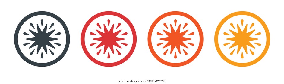 Explosión en el diseño de círculo sobre fondo blanco