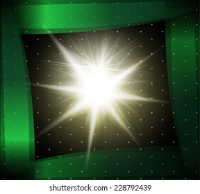 Explosion on a green background 