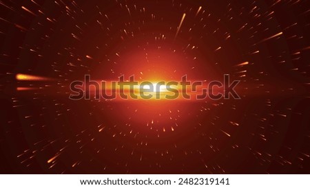 Explosion in outer space. Big Bang. Supernova. Birth of the Universe. Starbursts. Flight through the stars. Vector illustration.
