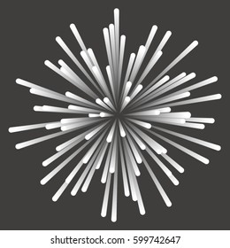 Explosion particle emission geometric template abstract background vector illustration