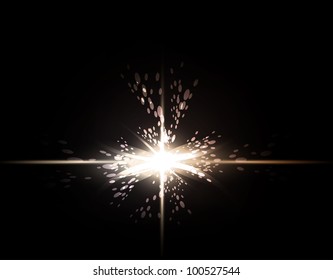 explosion of particles - abstract background