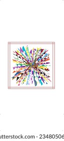 Explosion pattern design vector illustration in a frame