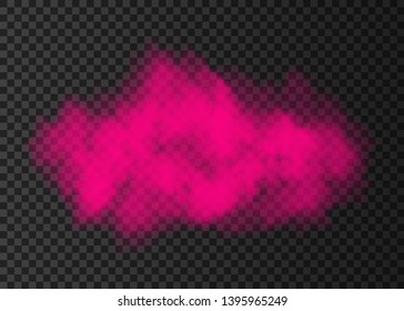 Explosion. Pink Smoke Circle. Color Spiral Fog  Track Isolated On Transparent Background. Realistic Vector Cloud Or Steam   Texture. 