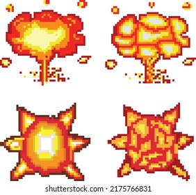 Explosion Pixel Art Video Game Explosion Stock Vector (Royalty Free ...