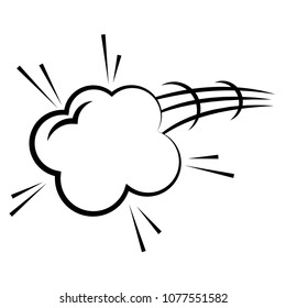 explosion pop art with cloud shaped icon