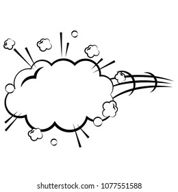 explosion pop art with cloud shaped icon