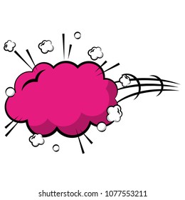 explosion pop art with cloud shaped icon