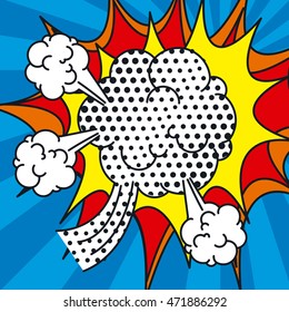 explosion pop art style vector illustration design