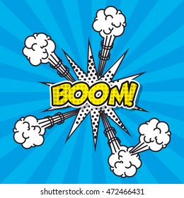 explosion pop art style vector illustration design
