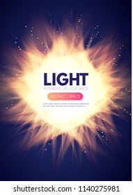 Explosion Power. Burning Fire Poster Template. Hot Party Design. Vector illustration