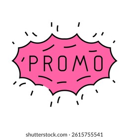 explosion promo line icon vector. explosion promo sign. isolated symbol illustration