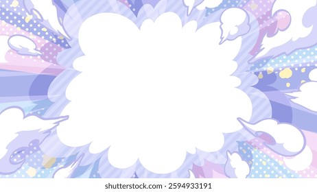Explosion and radial smoke effect background illustration_purple_16:9