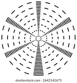 Explosion ray pattern. Bursting star graphic. Radial motion effect. Vector abstract design.