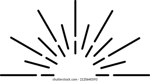 Explosion rays stamp in vintage decorative line style
