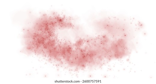 An explosion of red smoke and dust - an abstract fog effect