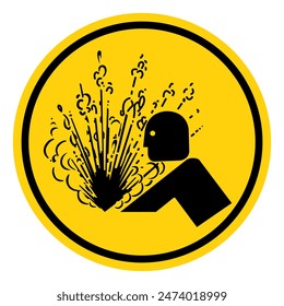 Explosion Release Of Pressure Warning Sign, Vector Illustration, Isolate On White Background Label .EPS10