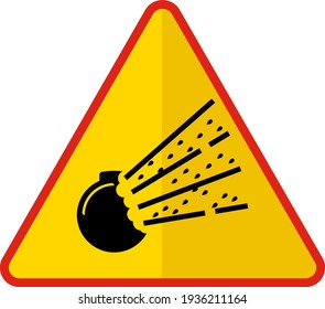 Explosion risk Concept, Sparks disperse Vector Icon Design, yellow triangle warning signs, regulatory and guide symbol on white background, Modern traffic signal stock illustration