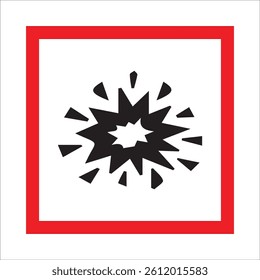 explosion risk symbol vector illustration square