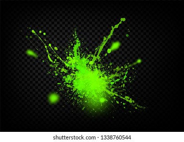 The explosion and scatter paint on a transparent background. Vector template