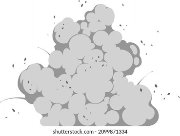 Escena de explosión aislada en fondo blanco