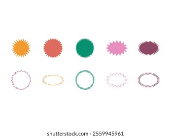 Explosion Shape Design Element Set