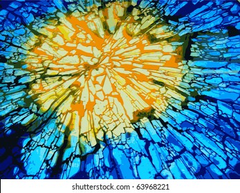 Explosion, shattered glass, vector image.