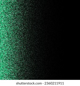 Explosion of shiny green circles isolated on black background.