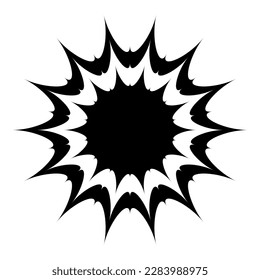Explosion silhouette icon. Bursting effect. Attack. Vector.