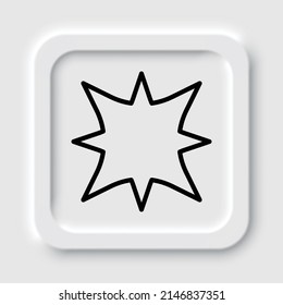 Explosion einfach Symbol. Flaches Design. Neumorphism design.ai