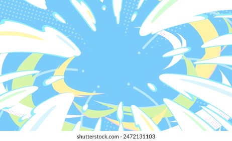 Explosion and slashing effect background illustration_16:9