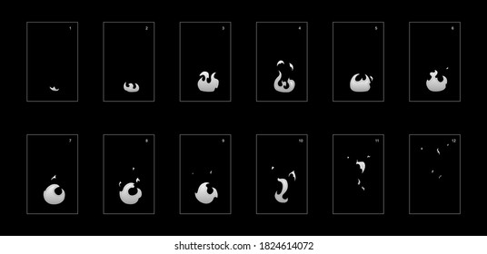 Explosion Smoke blast effect. fire explosion effect for animation. Fire effect for game design, motion graphic, animation or something else 20043.