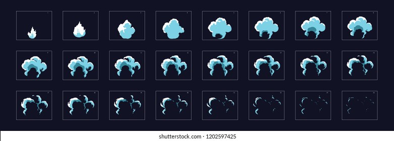Explosion Smoke  effect. Explosion Animation effect. Animation Sprite sheet for games, cartoon or animation