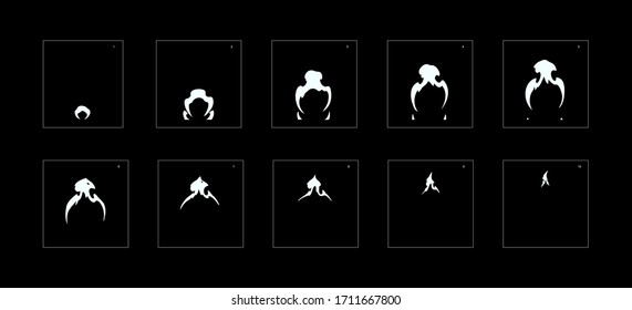 Explosion Smoke effect. Explosion Animation effect. Animation Sprite sheet for games, cartoon or animation. vector style animation effect 1019.