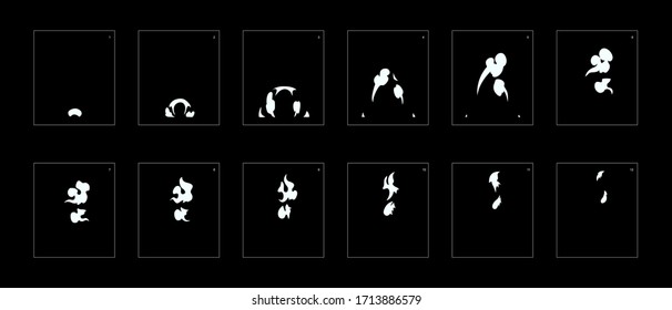 Explosion Smoke effect. Explosion Animation effect. Animation Sprite sheet for games, cartoon or animation. vector style animation effect 1043.