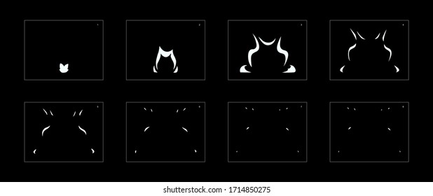 Explosion Smoke effect. Explosion Animation effect. Animation Sprite sheet for games, cartoon or animation. vector style animation effect 1061.