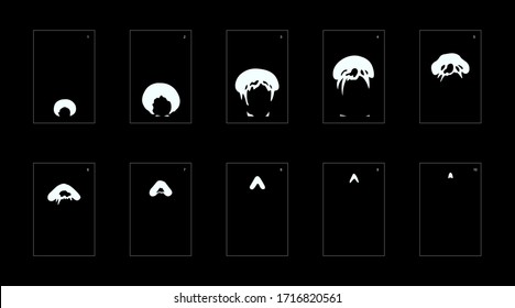 Explosion Smoke effect. Explosion Animation effect. Animation Sprite sheet for games, cartoon or animation. vector style animation effect 1133.