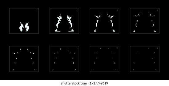 Explosion Smoke effect. Explosion Animation effect. Animation Sprite sheet for games, cartoon or animation. vector style animation effect 1169.