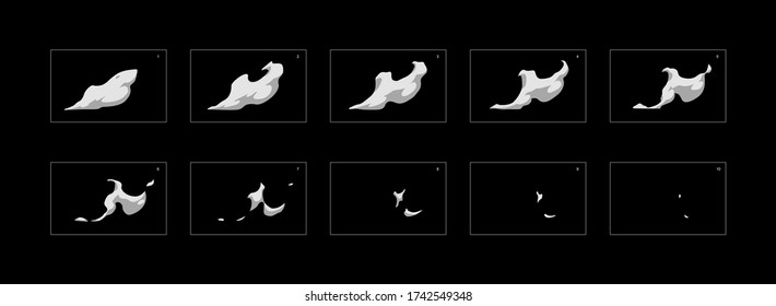 Explosion Smoke effect. Blast animation effect. Animation Sprite sheet for games, cartoon or animation. vector style animation effect 20013.
